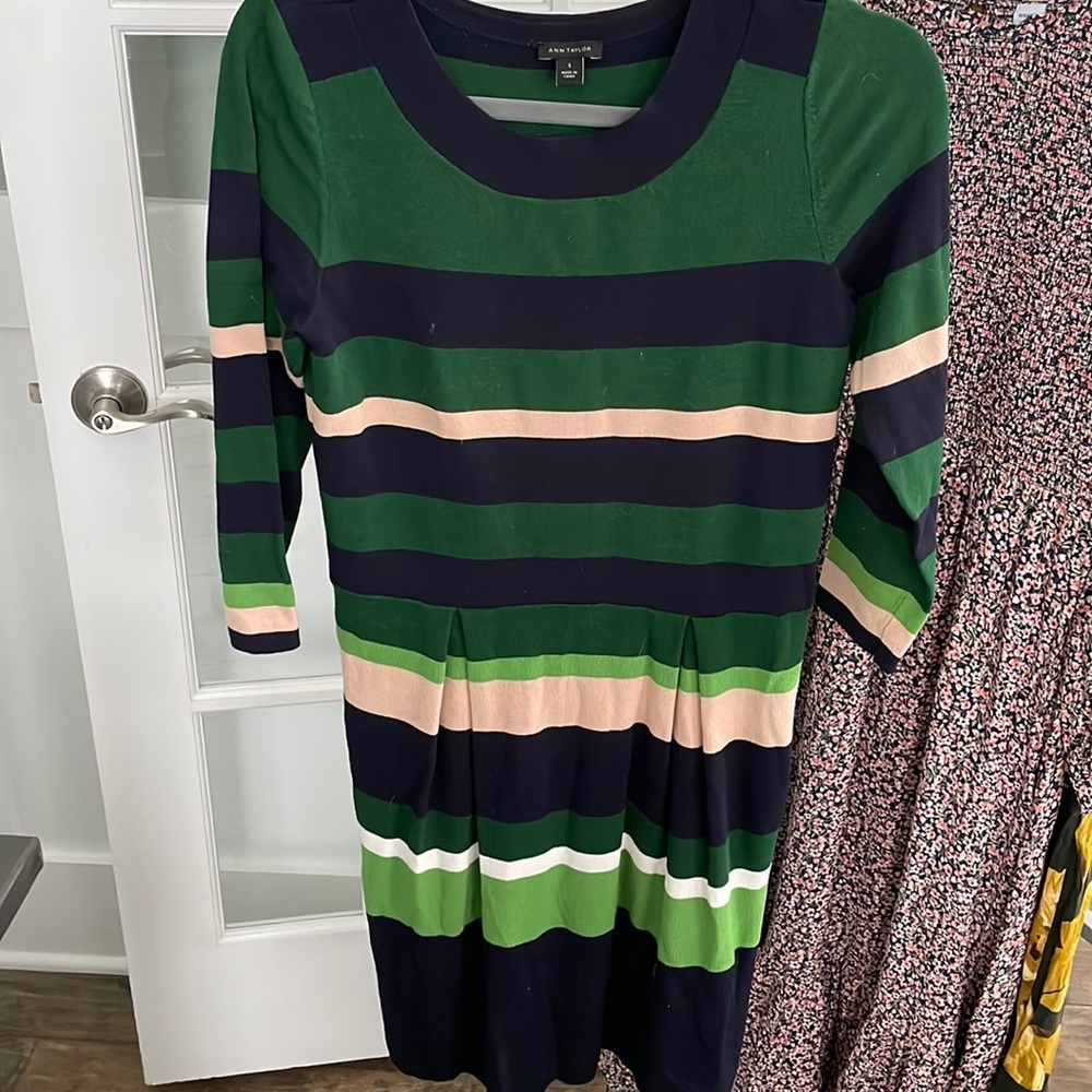 Ann Taylor Pleated Front Sweater Dress